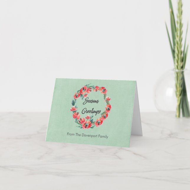 Cartes Pour Fêtes Annuelles Chemise d'aquarelle rouge Joyeuses Fêtes (Devant)