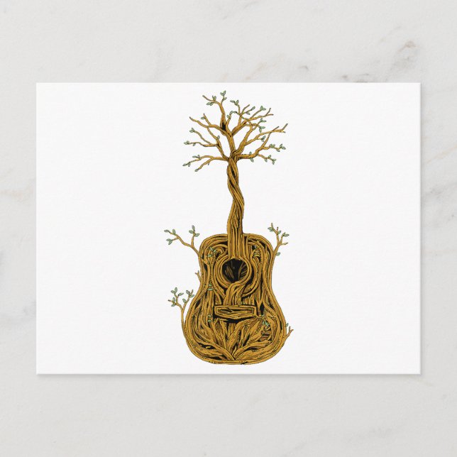 Cartes Pour Fêtes Annuelles Chemise de guitare acoustique Arbre de vie Joueur  (Devant)
