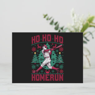 Cartes Pour Fêtes Annuelles Chemise de Noël laide de baseball Homerun Ho Ho 
