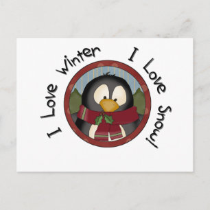 Cartes Pour Fêtes Annuelles Chemises et cadeaux de vacances en pingouin d'hive