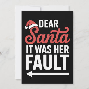 Cartes Pour Fêtes Annuelles Cher Père Noël C'était De Sa Faute Noël Couple Xma