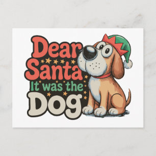 Cartes Pour Fêtes Annuelles Cher Père Noël C'était Le Chapeau De Chien Noël Xm