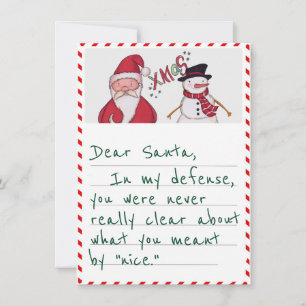 Cartes Pour Fêtes Annuelles Cher Père Noël Dans Mon Salutation De Noël Pour La