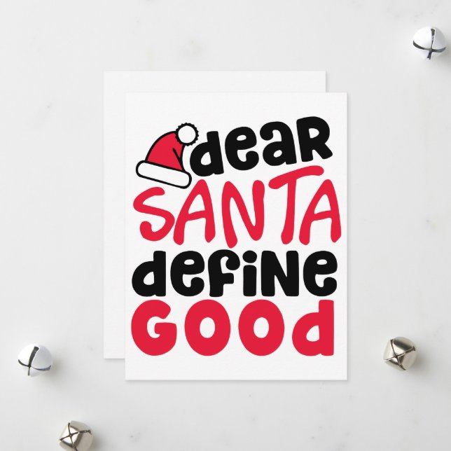Cartes Pour Fêtes Annuelles Cher Père Noël Définir bon Noël drôle (Devant/Arrière en situation)