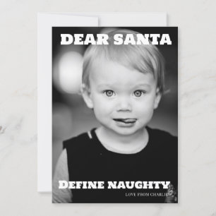 Cartes Pour Fêtes Annuelles Cher Père Noël Définir la typographie coquine Phot
