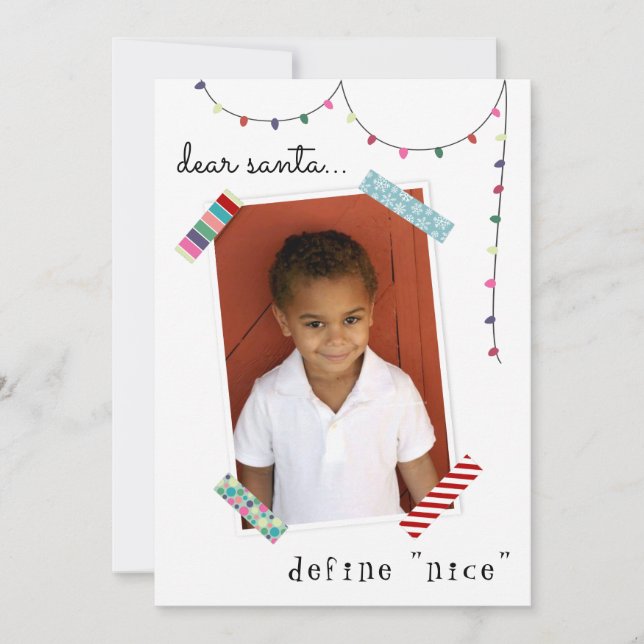 Cartes Pour Fêtes Annuelles Cher Père Noël Définir Nice Photo Drôle Noël (Devant)