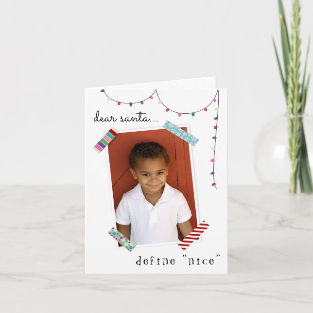 Cartes Pour Fêtes Annuelles Cher Père Noël Définir Nice Photo Drôle Noël (Devant)