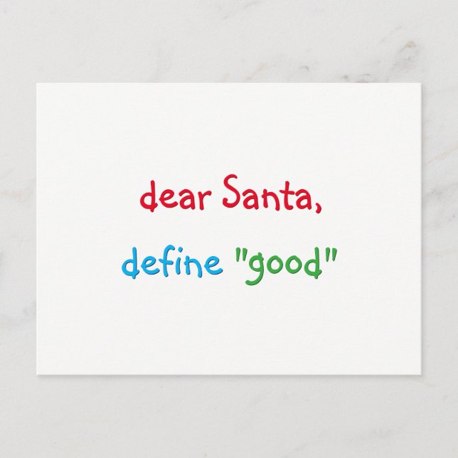 Cartes Pour Fêtes Annuelles Cher Père Noël définissent de bonnes vacances (Devant)