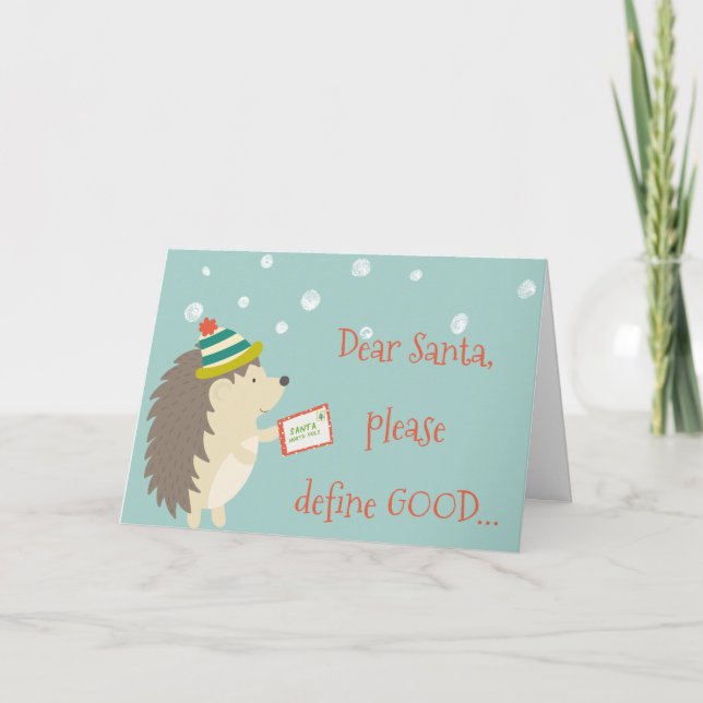 Cartes Pour Fêtes Annuelles Cher Père Noël, Définissez Bien ! Noël drôle (Devant)