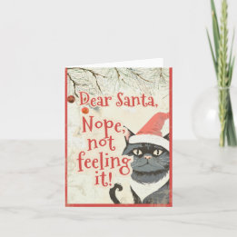Cartes Pour Fêtes Annuelles Cher Père Noël drôle Chat noir anti Noël