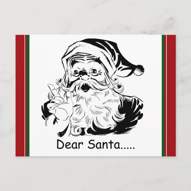 Cartes Pour Fêtes Annuelles Cher Père Noël....d'une femme adulte (Devant)