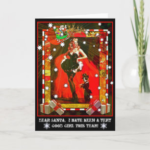 Cartes Pour Fêtes Annuelles Cher Père Noël, j'ai été une fille très bonne