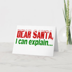 Cartes Pour Fêtes Annuelles Cher Père Noël, Je Peux Expliquer
