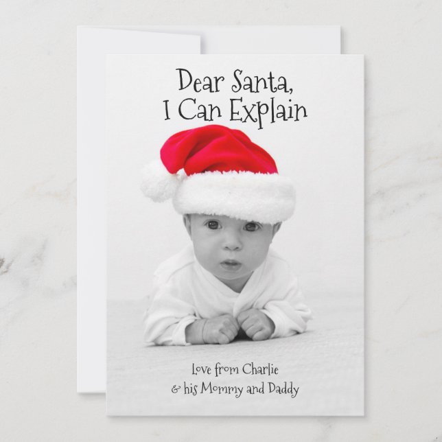 Cartes Pour Fêtes Annuelles Cher Père Noël Je Peux Expliquer Noël Personnalisé (Devant)