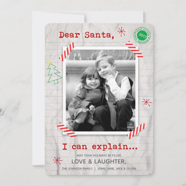 Cartes Pour Fêtes Annuelles Cher Père Noël, je peux vous expliquer... (Devant)