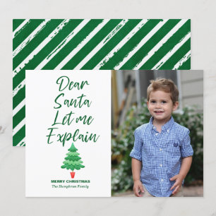 Cartes Pour Fêtes Annuelles Cher Père Noël, je vais vous expliquer Green