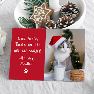 Cartes Pour Fêtes Annuelles Cher Père Noël Lait et Biscuits Photo de compagnie