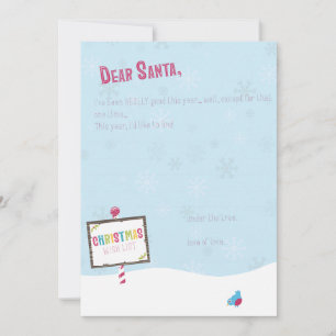 Cartes Pour Fêtes Annuelles Cher Père Noël - Liste de souhaits de Noël