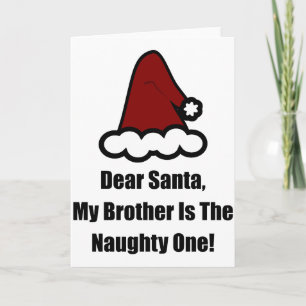 Cartes Pour Fêtes Annuelles Cher Père Noël, Mon Frère Est Le Méchant