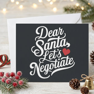 Cartes Pour Fêtes Annuelles Cher Père Noël Négocions Drôle Cadeau de Noël 