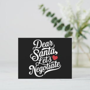 Cartes Pour Fêtes Annuelles Cher Père Noël Négocions Drôle de Cadeau de Noël