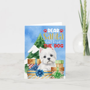 Cartes Pour Fêtes Annuelles Cher Père Noël n'oubliez pas le chien Westie