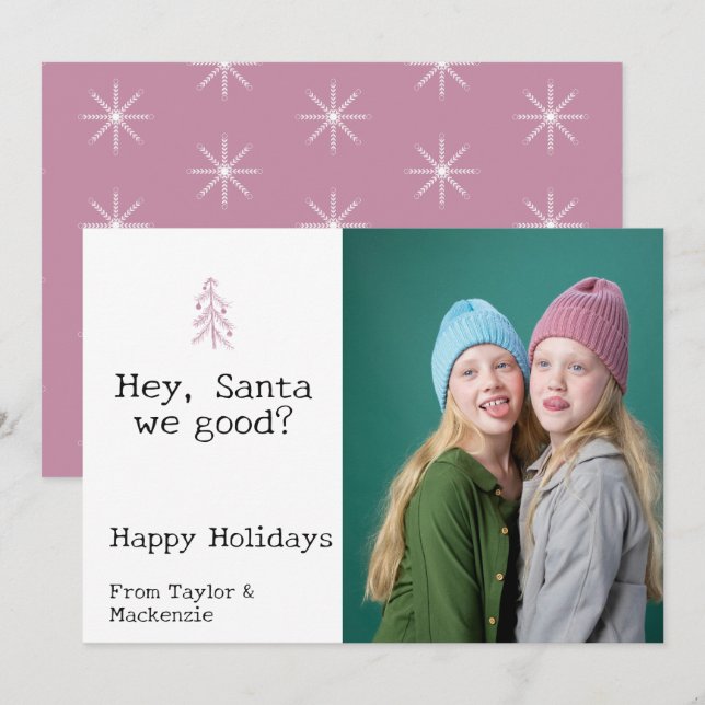 Cartes Pour Fêtes Annuelles Cher Père Noël nous sommes un bon Noël Personnalis (Devant / Derrière)