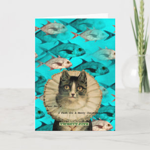 Cartes Pour Fêtes Annuelles Cher Père Noël, Poisson, Joyeux Noël Kitty