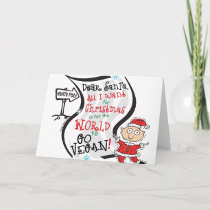 Cartes Pour Fêtes Annuelles Cher Père Noël Vegan Wish