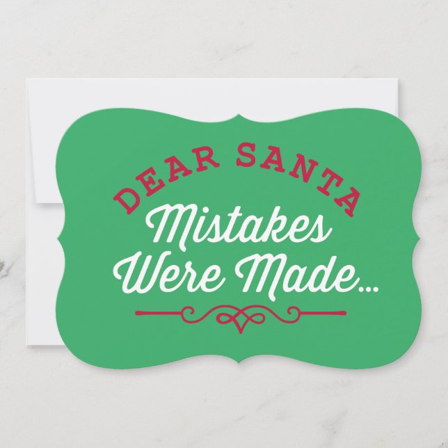 Cartes Pour Fêtes Annuelles Chères erreurs Père Noël ont été commises (Devant)
