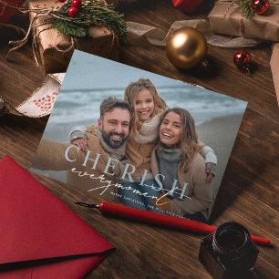 Cartes Pour Fêtes Annuelles Chérissez Chaque Instant Joyeux Noël Photo