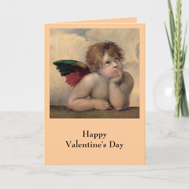 Cartes Pour Fêtes Annuelles Cherub de Sixtine Madonna, Raphael 1514 (Devant)
