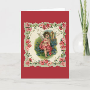 Cartes Pour Fêtes Annuelles Cherub victorien de la Saint-Valentin vintage au t
