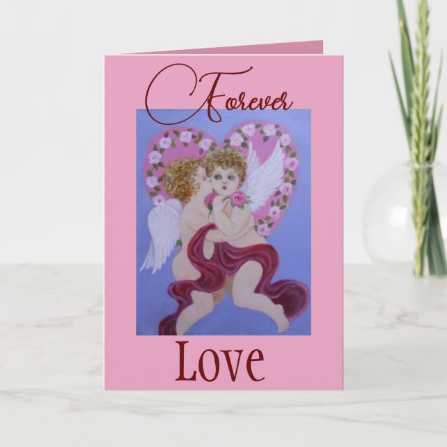 Cartes Pour Fêtes Annuelles Cherubs de style victorien, Valentine Card (Devant)
