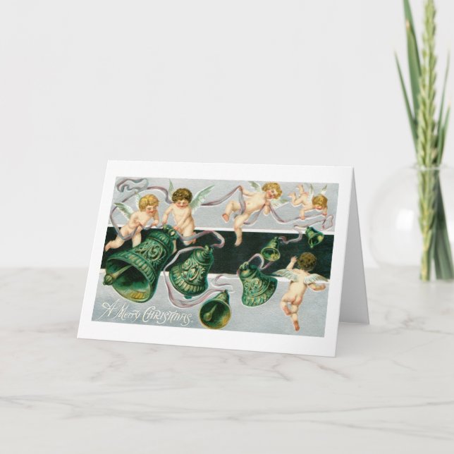 Cartes Pour Fêtes Annuelles Cherubs et cloches (Devant)