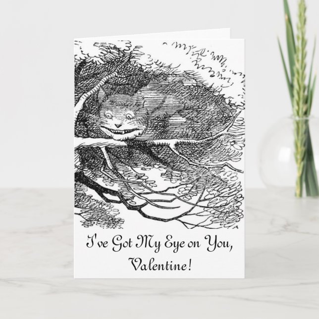 Cartes Pour Fêtes Annuelles Cheshire Chat caché dans un arbre (Devant)