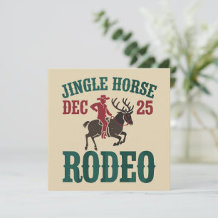 Cartes Pour Fêtes Annuelles Cheval de grelot Rodéo du 25 déc Cow-boy Noël Cow-