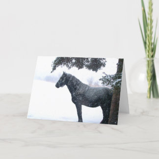 Cartes Pour Fêtes Annuelles Cheval de neige
