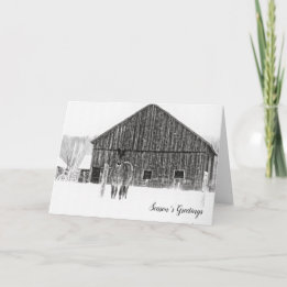 Cartes Pour Fêtes Annuelles Cheval de Noël équestre Monochrome