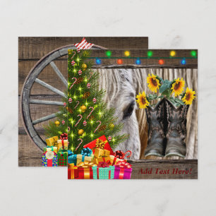 Cartes Pour Fêtes Annuelles Cheval de Noël Occidental Présents Arbre de Noël