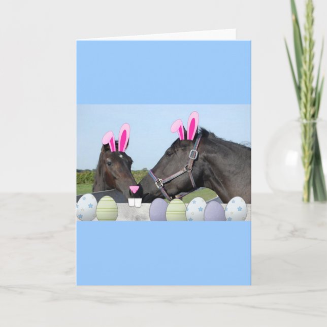 Cartes Pour Fêtes Annuelles Cheval de Pâques et Pony (Devant)