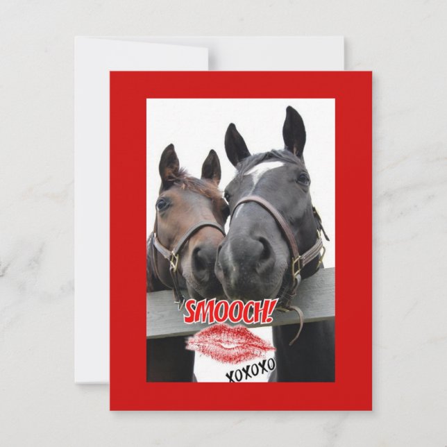 Cartes Pour Fêtes Annuelles Cheval de Saint-Valentin (Devant)