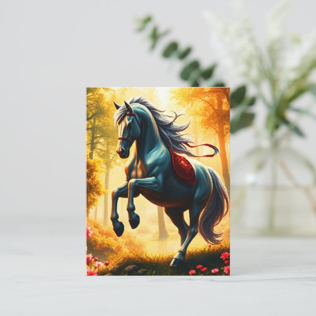 CARTES POUR FÊTES ANNUELLES CHEVAL EN ARGENT (Debout devant)
