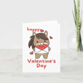 Cartes Pour Fêtes Annuelles Cheval Heureuse Sainte-Valentin mignon