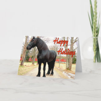 Cartes Pour Fêtes Annuelles Cheval Holidays.jpg heureux