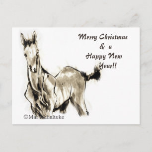 Cartes Pour Fêtes Annuelles Cheval japonais samouraï art équestre sumi