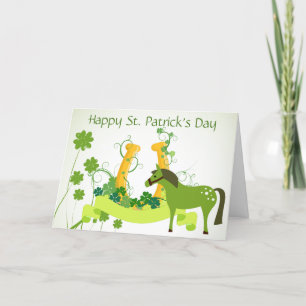 Cartes Pour Fêtes Annuelles Cheval mignon, le jour de n de St Patrick en fer à