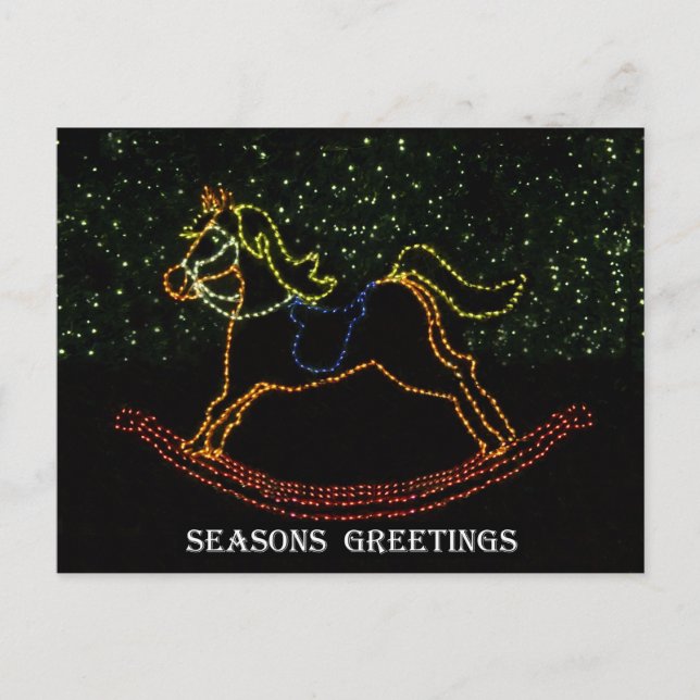 Cartes Pour Fêtes Annuelles Cheval Rocking de Noël 2016 (Devant)