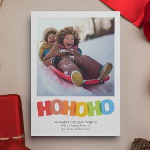 Cartes Pour Fêtes Annuelles Chevauchement coloré HO HO HO Christmas Wish Photo