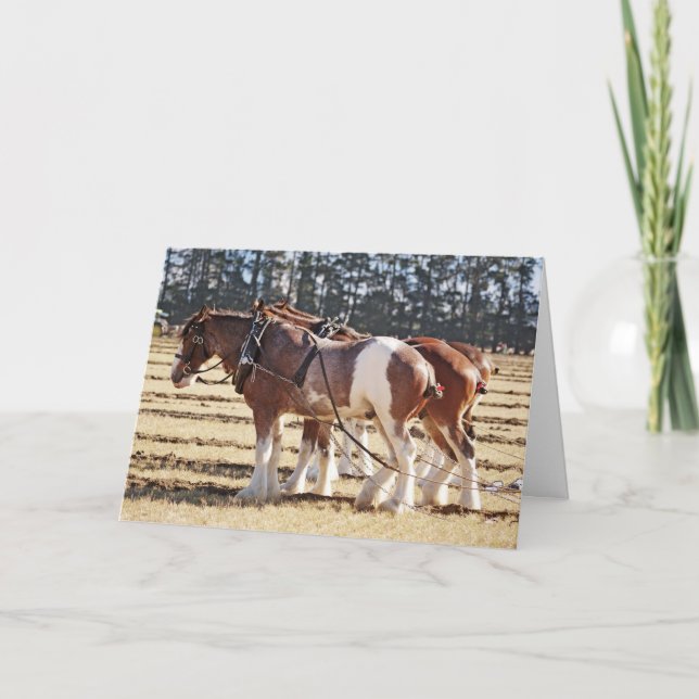 Cartes Pour Fêtes Annuelles Chevaux à bascule en Merci hitch (Devant)